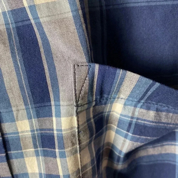 J CREW FACTORY SLIM FIT MENS SIZE MEDIUM  REIMAGINED BLUE GRAY PLAID SHIRT - Picture 4 of 13